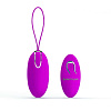 Лиловое виброяйцо с нежными волнистыми ребрышками на пульте ДУ Baile Jacqueline BI-014362W-13