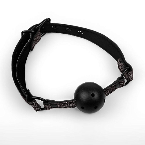 Чёрный шар-кляп на регулируемом ремешке Erokay EK-3202SLV