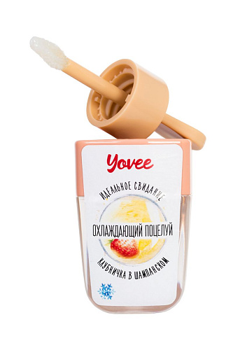 Бальзам для губ с ароматом клубники и шампанского ToyFa «Охлаждающий поцелуй» 722701