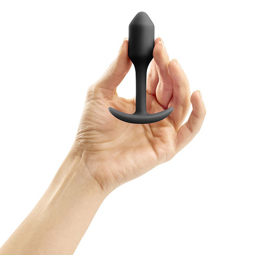 Чёрная пробка для ношения b-Vibe Snug Plug 1 V-007-BLK (9,4 см)